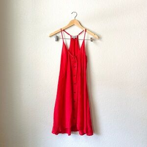 S.Y.L.K Women’s 100% Silk Strappy Button-Down Dress Size Small Red